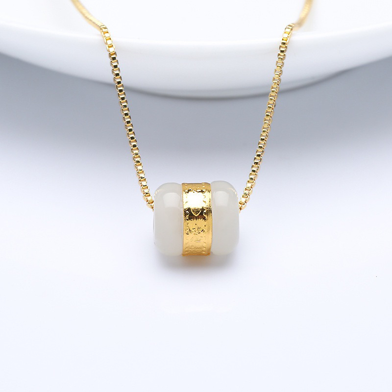 SALE  Charm Lu Thống Bạch Ngọc Khảm Vàng🍀🍀🍀