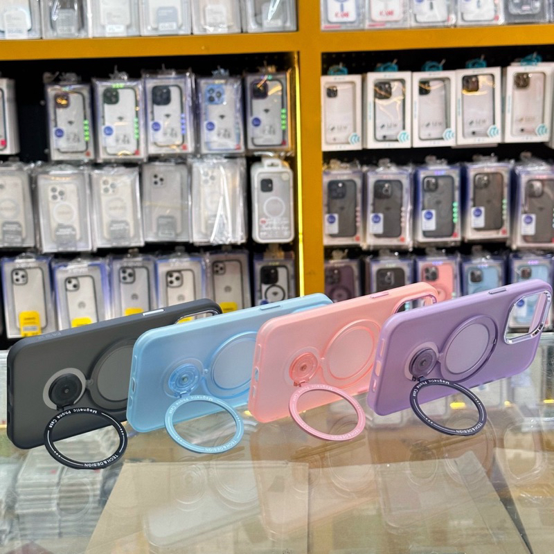 Ốp lưng X&M nhám 3in1 hỗ trợ sạc không dây kiêm giá đã cho iPhone 14 Pro max, 14 Pro, 13 Pro max, 12 Pro max siêu sang