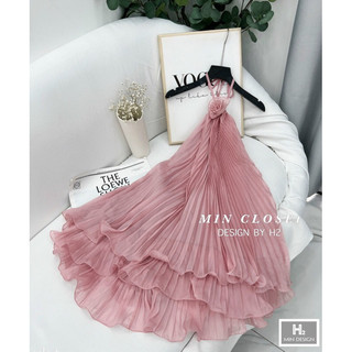 Váy dập ly hở lưng cao cấp
