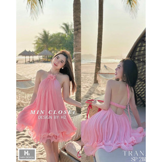Váy dập ly hở lưng cao cấp