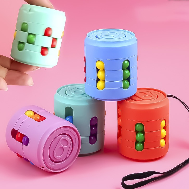 ĐỒ CHƠI TRÍ TUỆ Rubik Spinner Bi Lon Nước Ngọt Rubik Biến Thể Cù Hình Hạt Đậu, Rubik Magic Bean Rèn Luyện Trí Não Cho Bé
