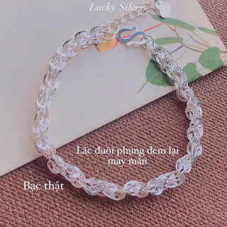 Lắc tay phụng bạc thật | Vòng tay bạc nữ hình đuôi phụng mềm mại, may mắn | Lucky Silver 93