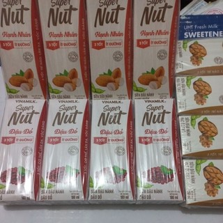 Sữa hạt ít đường hạnh nhân, óc chó, đậu đỏ Vinamilk 180ml