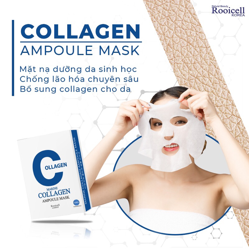 Mặt nạ dưỡng da cao cấp Rooicell Collagen Ampoule Mask