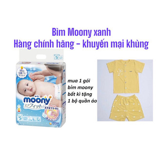 (tặng 1 bộ q.a Nous) Bỉm Moony newborn 90, S84, M58,L44,XL38,XXL26