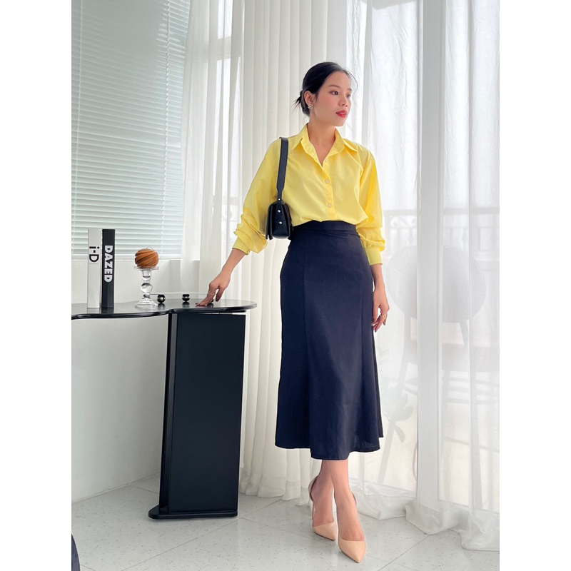 Chân váy lụa ngọc trai Lisa