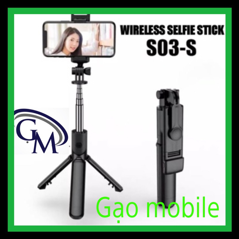 Gậy Chụp Ảnh Điện Thoại Kết Nối Bluetooth - Tích Hợp Giá Đỡ Ba Chân Đứng S03-S Selfie Stick Integrated Tripod