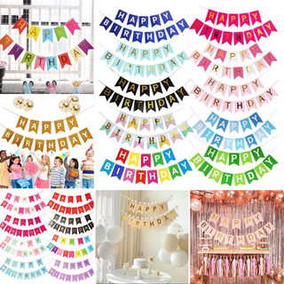 Dây chữ Happy Birthday đuôi cá và ép kim trang trí sinh nhật, thôi nôi, party cho bé và người lớn