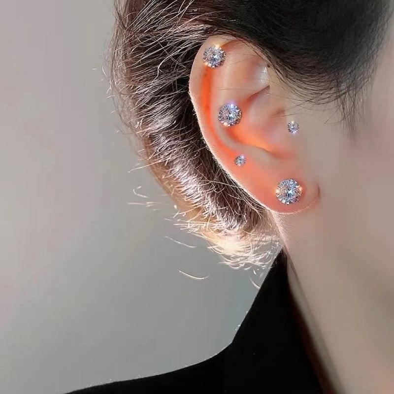 KHUYÊN NỤ ĐÁ UNISEX nam nữ đều đeo được