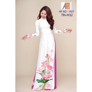 Vải may áo dài hoa sen in 3D.Có clip vải thật
