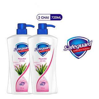 Combo 2 sữa tắm safeguard loại bỏ 99.9% vi khuẩn hoa hồng và lô hội 720ml/chai