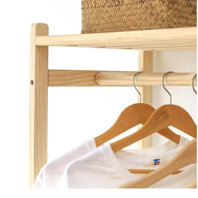 Tủ treo quần áo đứng - Kệ treo quần áo gỗ đứng hình chữ nhật, chất liệu gỗ thông cao cấp chắc chắn - KT 150*80*35cm | BigBuy360 - bigbuy360.vn