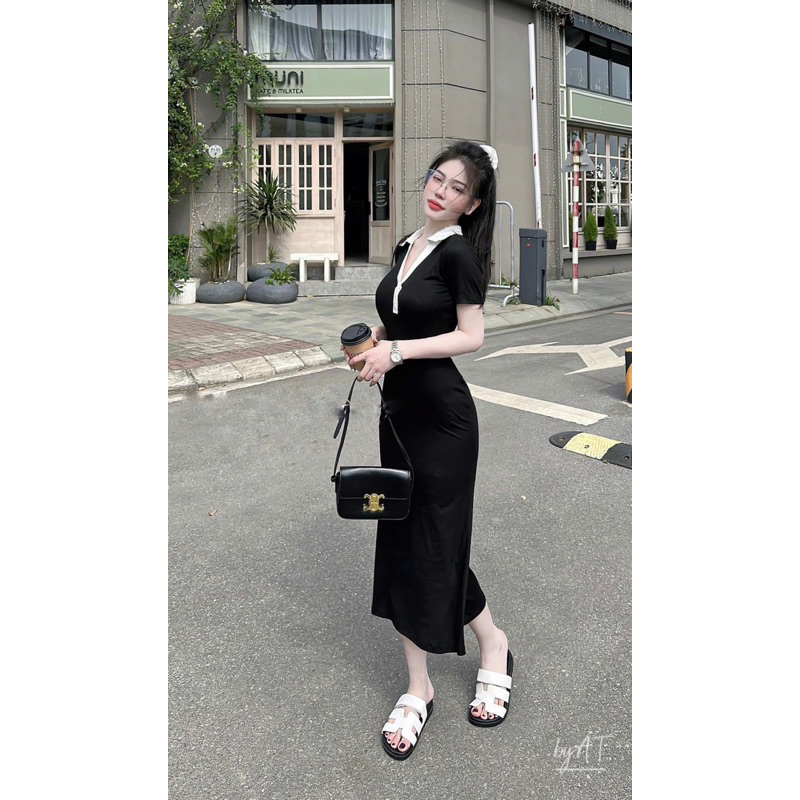 Váy polo cổ khuy