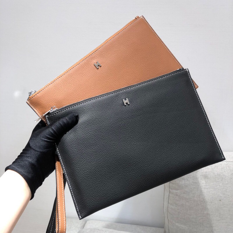 Ví cầm tay thời trang nam cao cấp clutch da thật HM Hermes