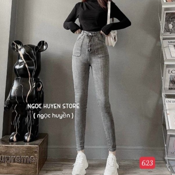 ** 8 MẪU Quần Jean Lưng Cao Hàn Quốc bao đẹp y hình thời trang nhất 2021, chất lượng ( được đổi trả )