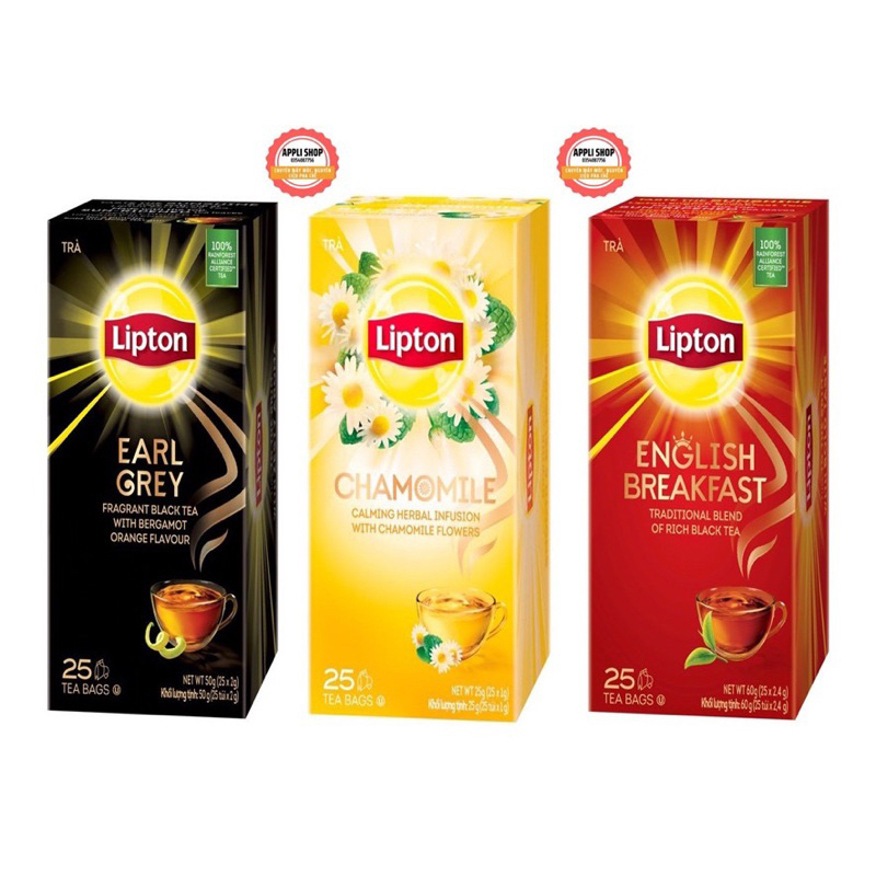 Trà Lipton Túi Lọc Bá Tước - Anh Quốc - Hoa Cúc Hộp 25 Túi