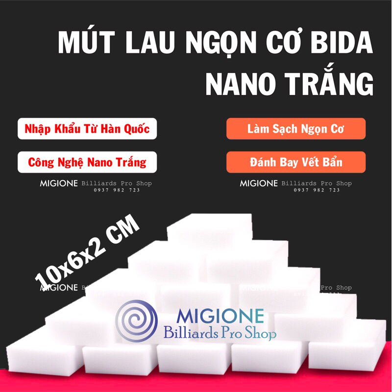 Mút Lau Cơ Bida Hàn Quốc - Nano Trắng