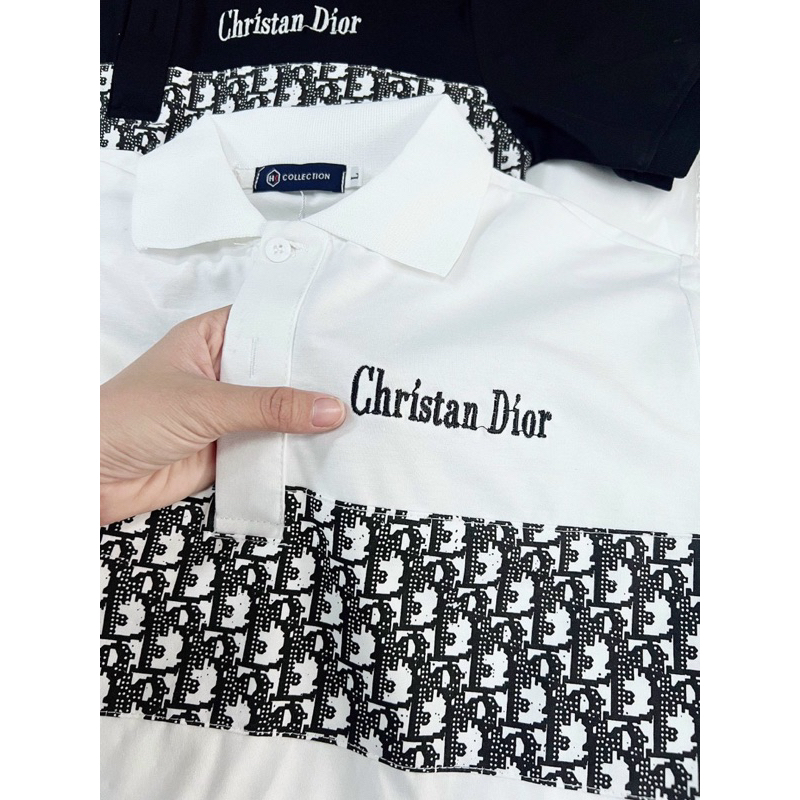 Áo Thun Cổ Bẻ Thêu chữ phối hoạ tiết PLTN