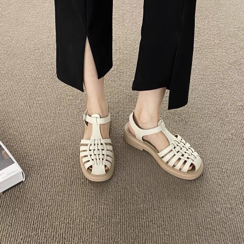 Dép sandal rọ dây da đang chéo hàng quảng châu cao cấp fullbox