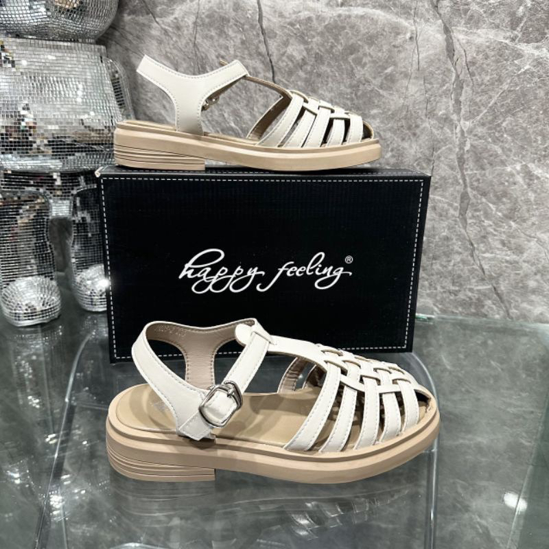 Dép sandal rọ dây da đang chéo hàng quảng châu cao cấp fullbox