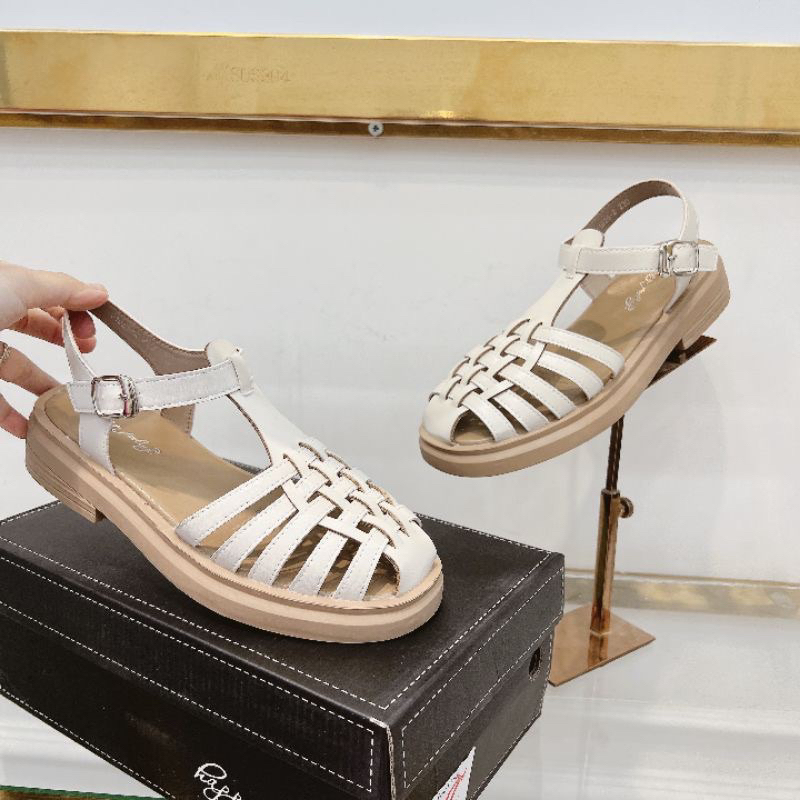 Dép sandal rọ dây da đang chéo hàng quảng châu cao cấp fullbox