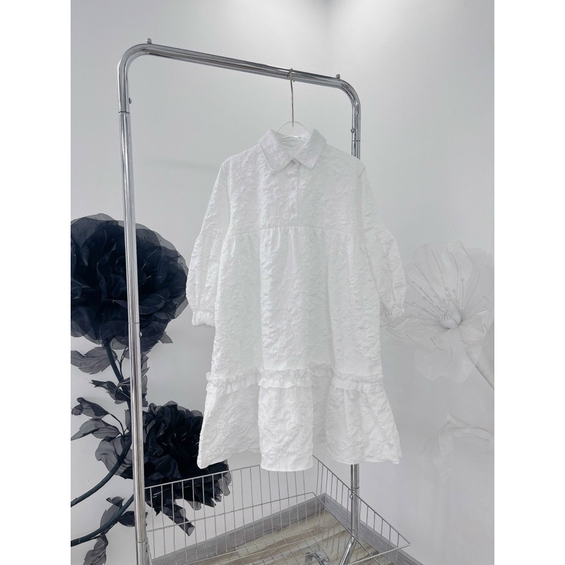 Đầm BaByDoll Trắng Vải Xốp - Hàng Có Sẵn - Kèm Ảnh Thật