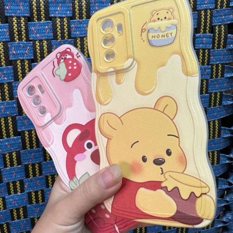 Case ốp lưng Vivo V23E dẻo hình gấu dâu gấu pooh siêu dễ thương viền lượn sóng bảo vệ camera