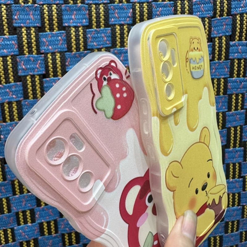 Case ốp lưng Vivo V23E dẻo hình gấu dâu gấu pooh siêu dễ thương viền lượn sóng bảo vệ camera