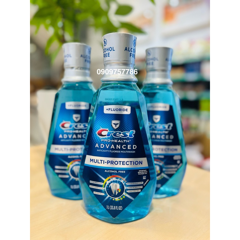 Nước súc miệng không cồn Crest Pro-Health Advanced Mouthwash của Mỹ chai 1L