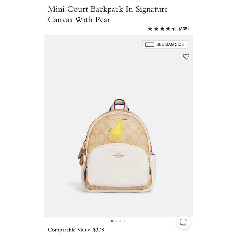 Balo mini CO**ACH with Pear Da thật