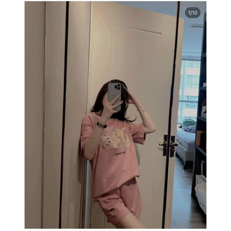 SET BỘ THỂ THAO IN GẤU HỒNG