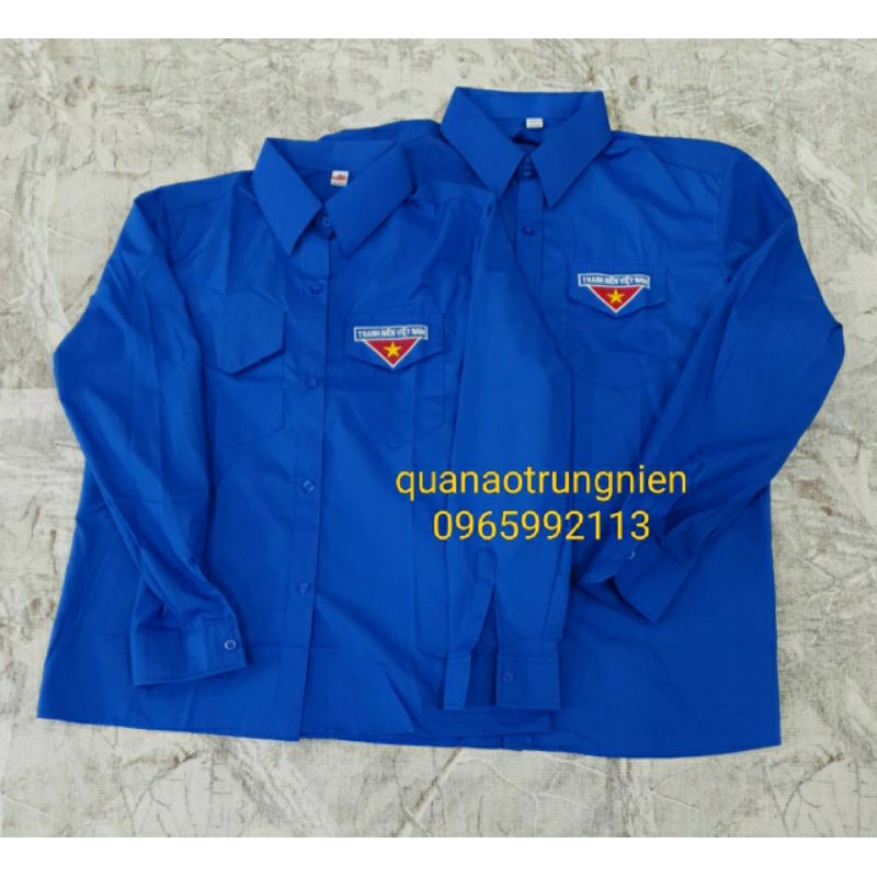 Áo đoàn thanh niên loại đẹp, logo thêu ,2 túi