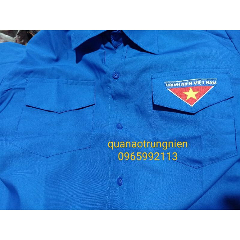 Áo đoàn thanh niên loại đẹp, logo thêu ,2 túi