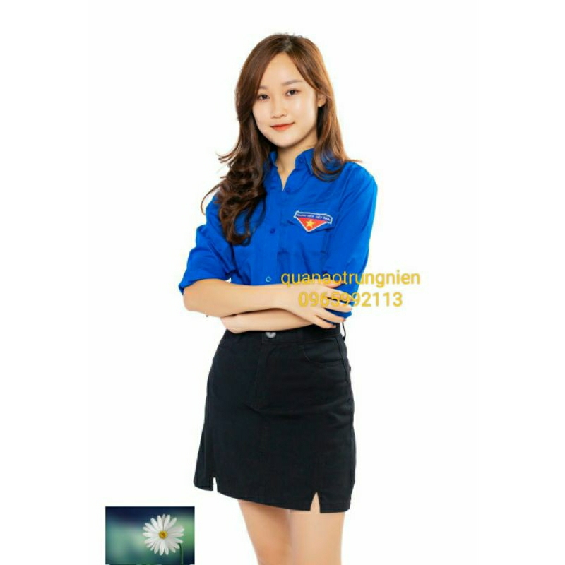 Áo đoàn thanh niên loại đẹp, logo thêu ,2 túi