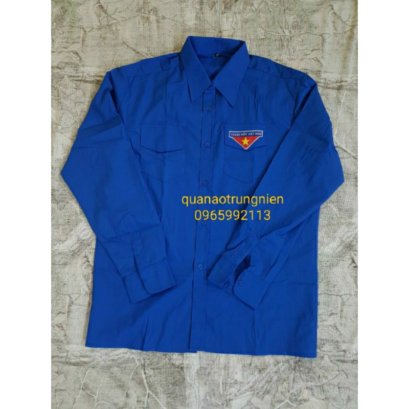 Áo đoàn thanh niên loại đẹp, logo thêu ,2 túi