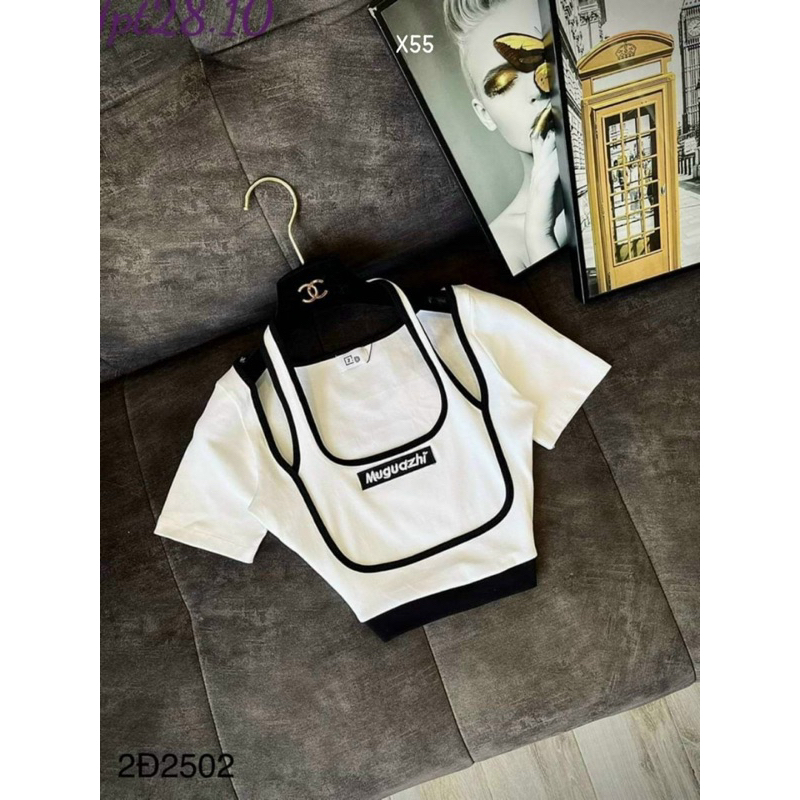 Áo thun kiểu tay ngắn croptop VIỀN  siêu đẹp và cá tính nữ - Mitshop2222