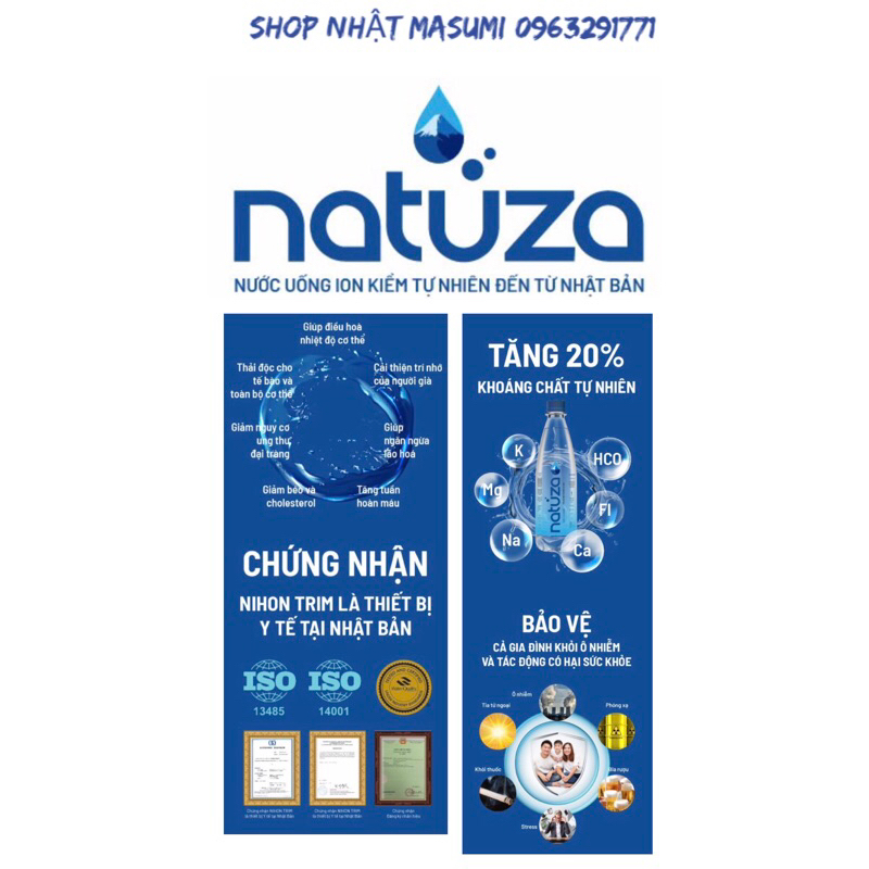 NƯỚC UỐNG ĐÓNG CHAI ION KIỀM TỰ NHIÊN NATUZA 9.2