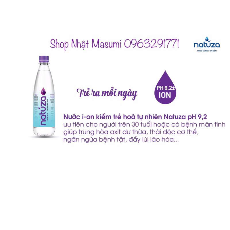 NƯỚC UỐNG ĐÓNG CHAI ION KIỀM TỰ NHIÊN NATUZA 9.2