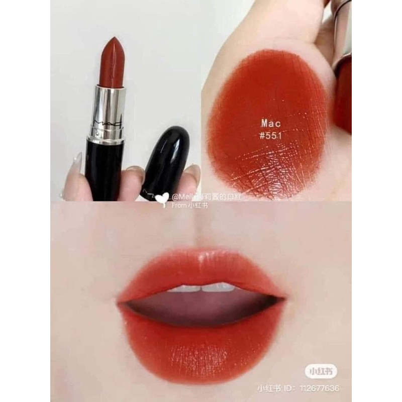 Son Mac màu 551 Local Celeb đỏ cam gạch fullsize fullbox