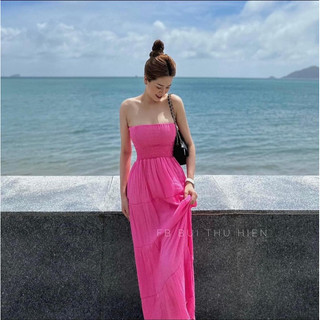Váy dài cúp ngực xoè xốp