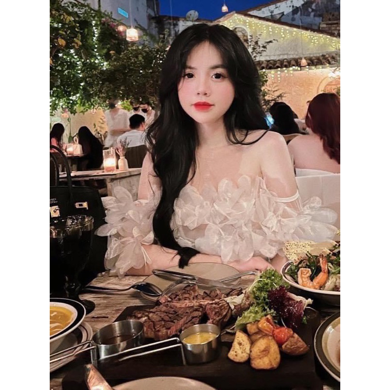 Áo Ống Lưới Bèo Croptop Nhún Lưng Dây Trong | BigBuy360 - bigbuy360.vn