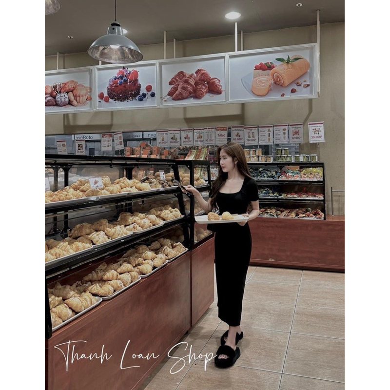 Váy Bozip Cổ Vuông Dáng Dài Siêu Xinh Mã NTX09