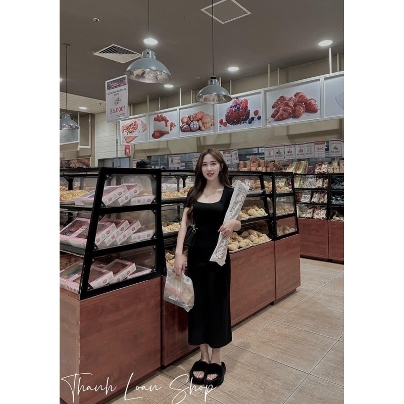 Váy Bozip Cổ Vuông Dáng Dài Siêu Xinh Mã NTX09