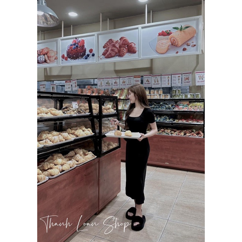 Váy Bozip Cổ Vuông Dáng Dài Siêu Xinh Mã NTX09