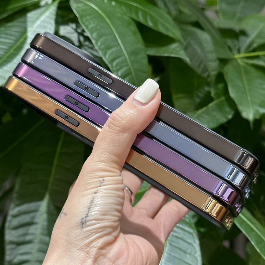 Ốp lưng Likgus trong viền màu bọc nhôm cho iPhone 13 Pro max,14 pro,14 pro max bảo vệ máy