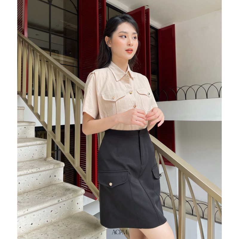 Perrin Skirt/ Chân váy đáp túi trang trí
