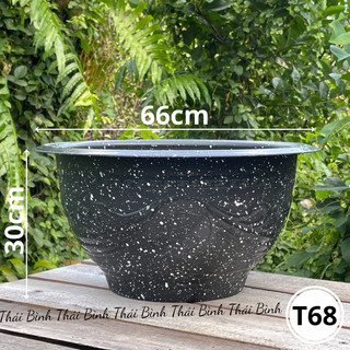 Chậu nhựa truyền thống t68 đá đen
