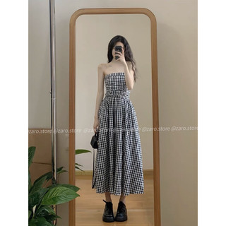 Đầm caro cúp ngực Korea [HÌNH THẬT SHOP CHỤP]