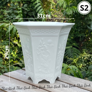Chậu nhựa lục giác cao s2