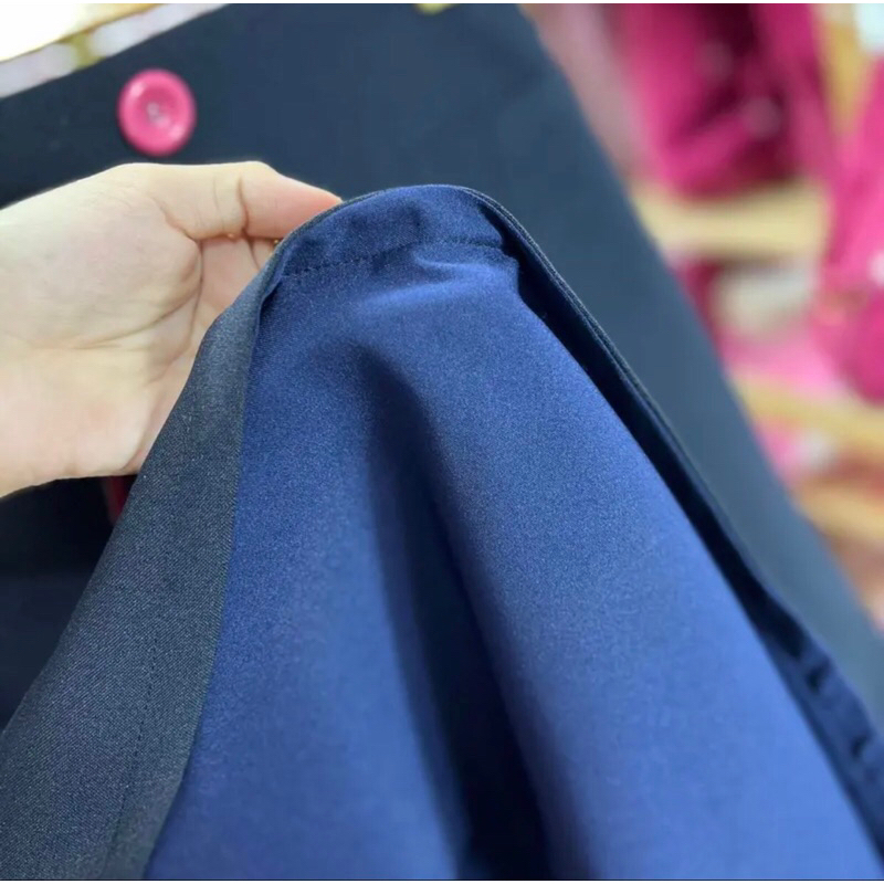 CHÂN VÁY CHỐNG NẮNG HÌNH GẤU DÂU CÀI NÚT- XANH ĐEN